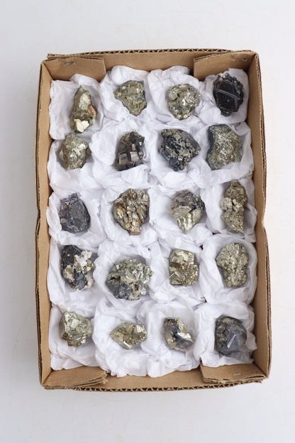 Pyrite with Galena Cluster Flat