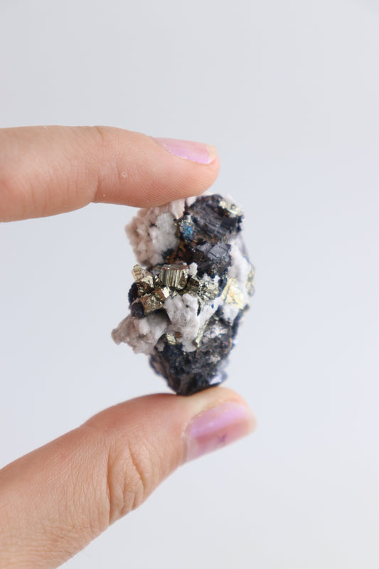 Pyrite with Galena Cluster Flat