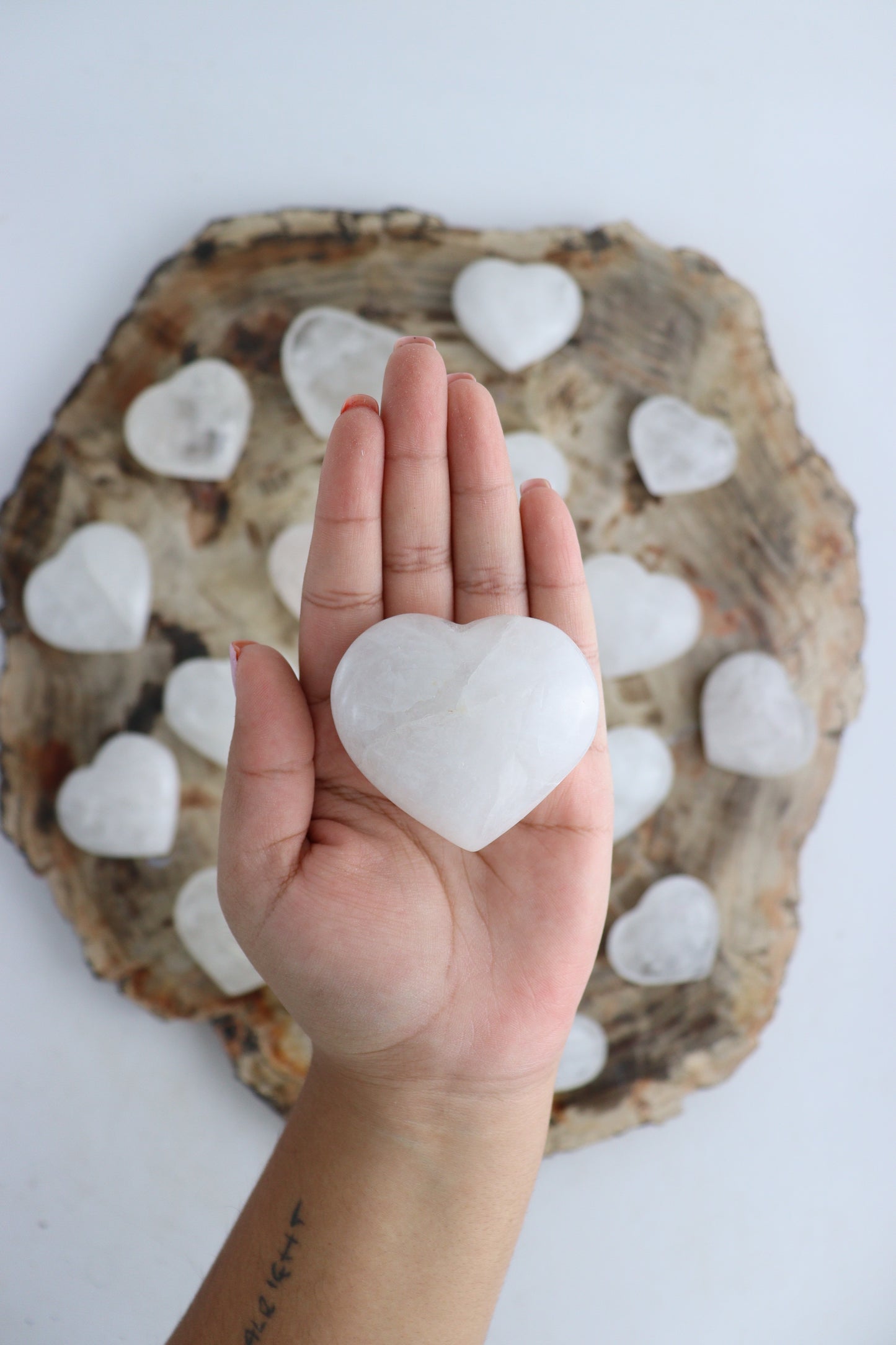 Clear Quartz Hearts