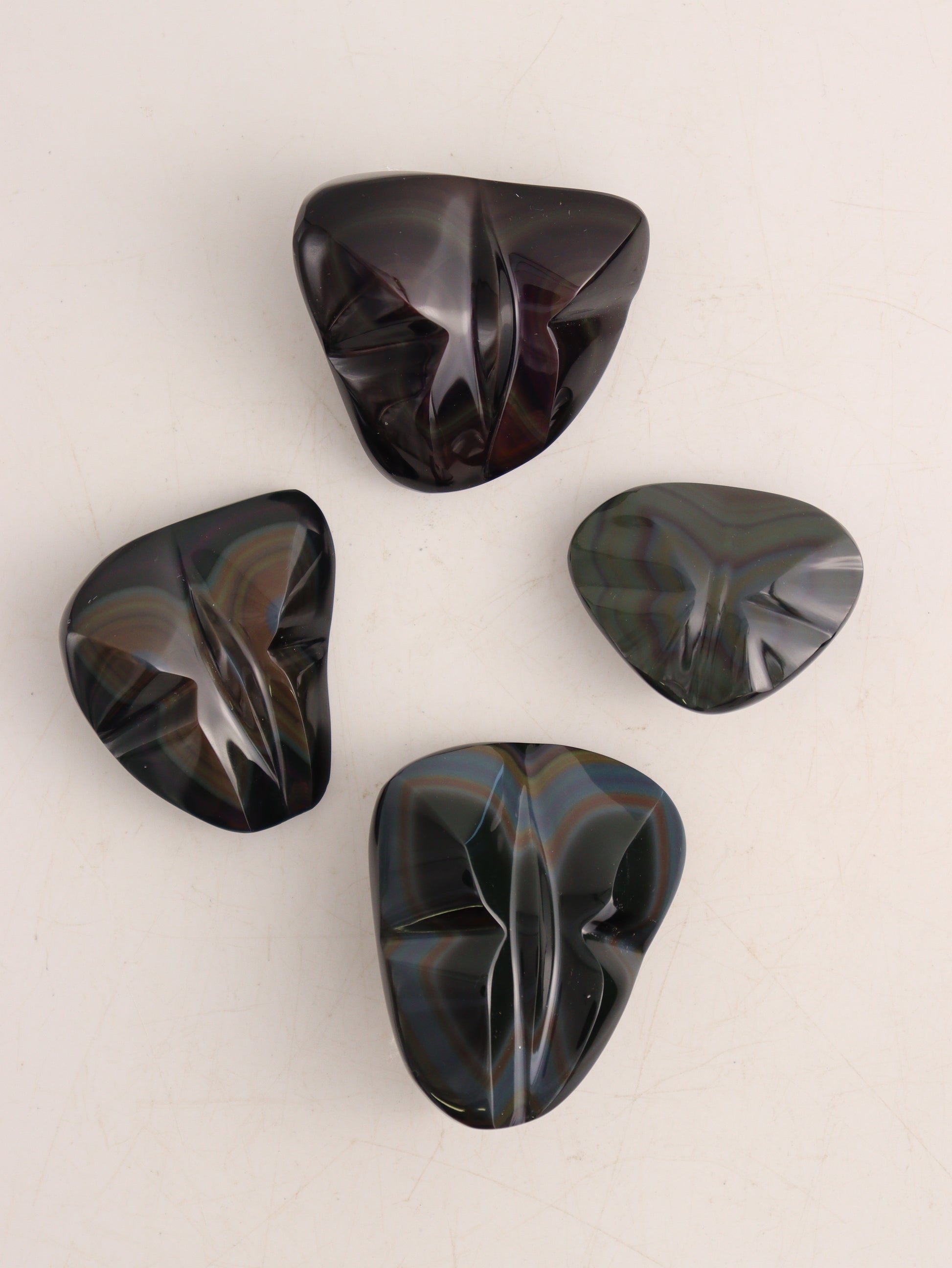 Rainbow Obsidian Butterflies - Expert Wholesale and Supplier of Wholesale Crystals & Bulk Gemstones, ["Mixed Carvings","Rainbow Obsidian"]