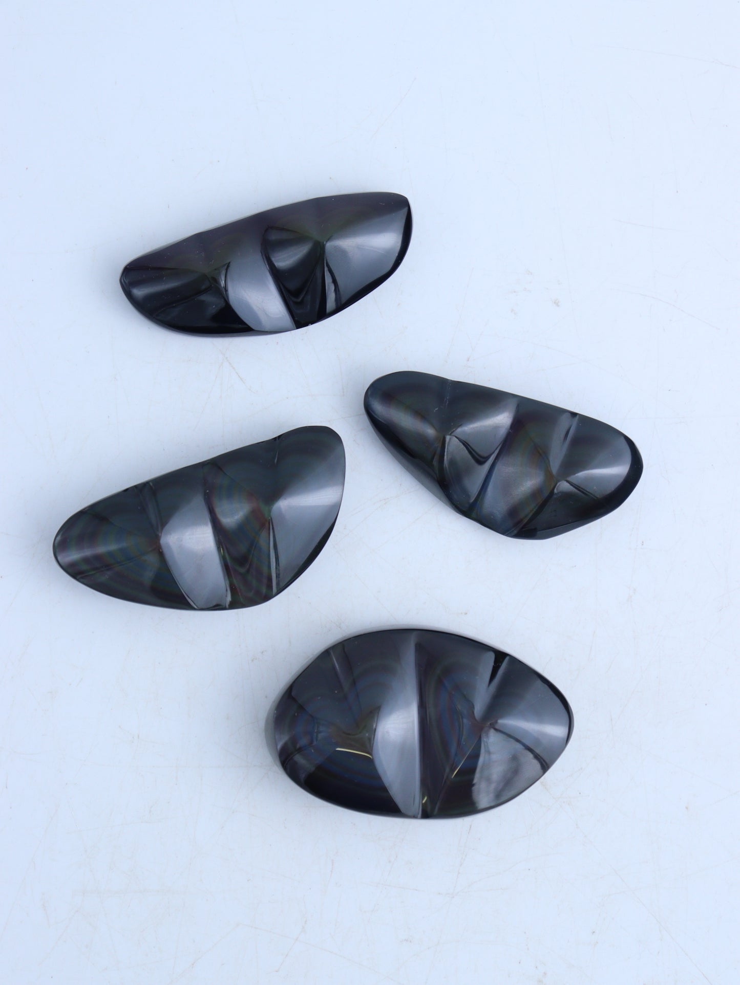 Rainbow Obsidian Double Hearts - Expert Wholesale and Supplier of Wholesale Crystals & Bulk Gemstones, ["Hearts","Mixed Carvings","Rainbow Obsidian"]