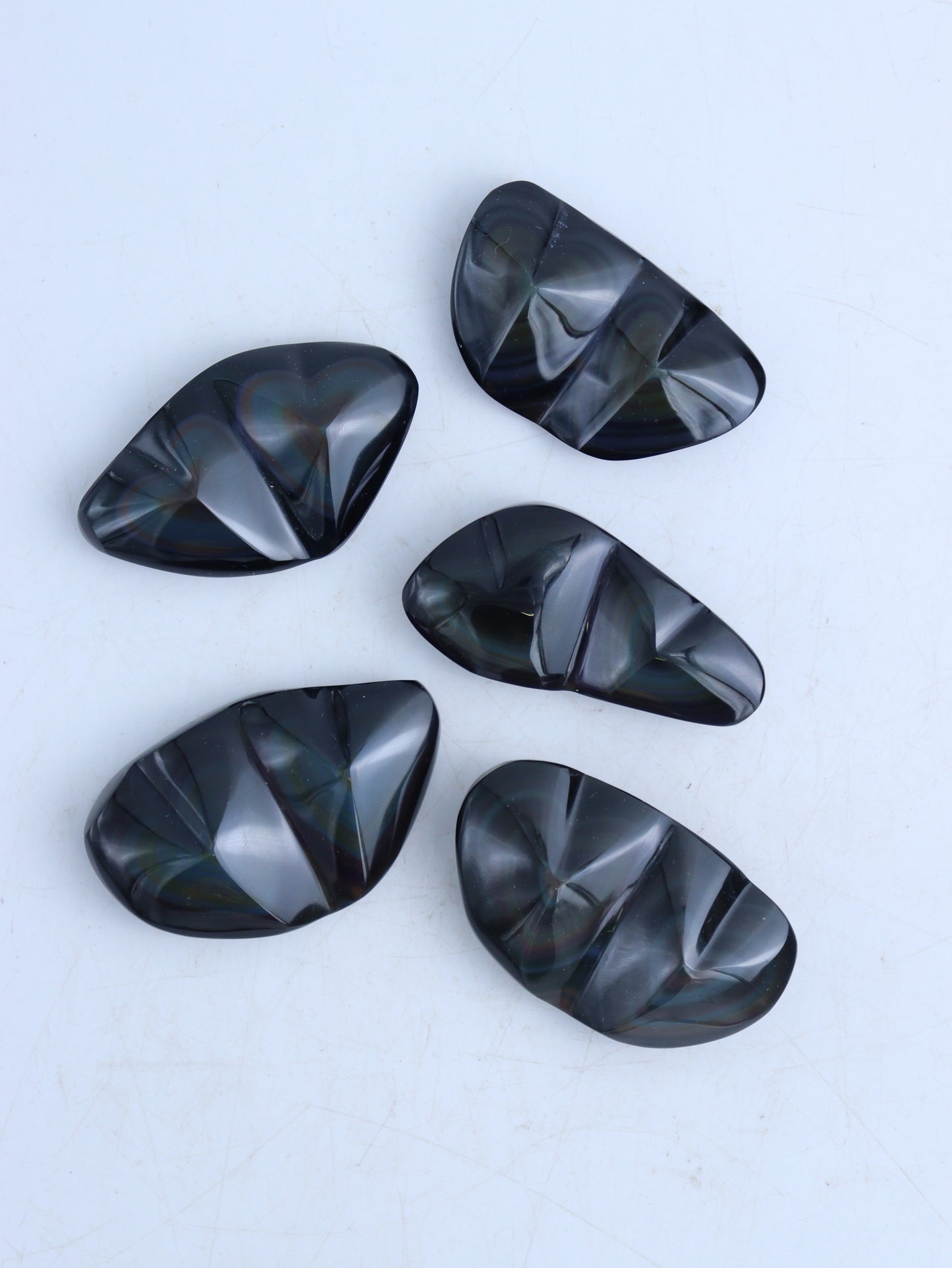 Rainbow Obsidian Double Hearts - Expert Wholesale and Supplier of Wholesale Crystals & Bulk Gemstones, ["Hearts","Mixed Carvings","Rainbow Obsidian"]