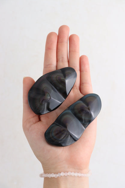 Rainbow Obsidian Double Hearts - Expert Supplier of Wholesale Crystals & Bulk Gemstones