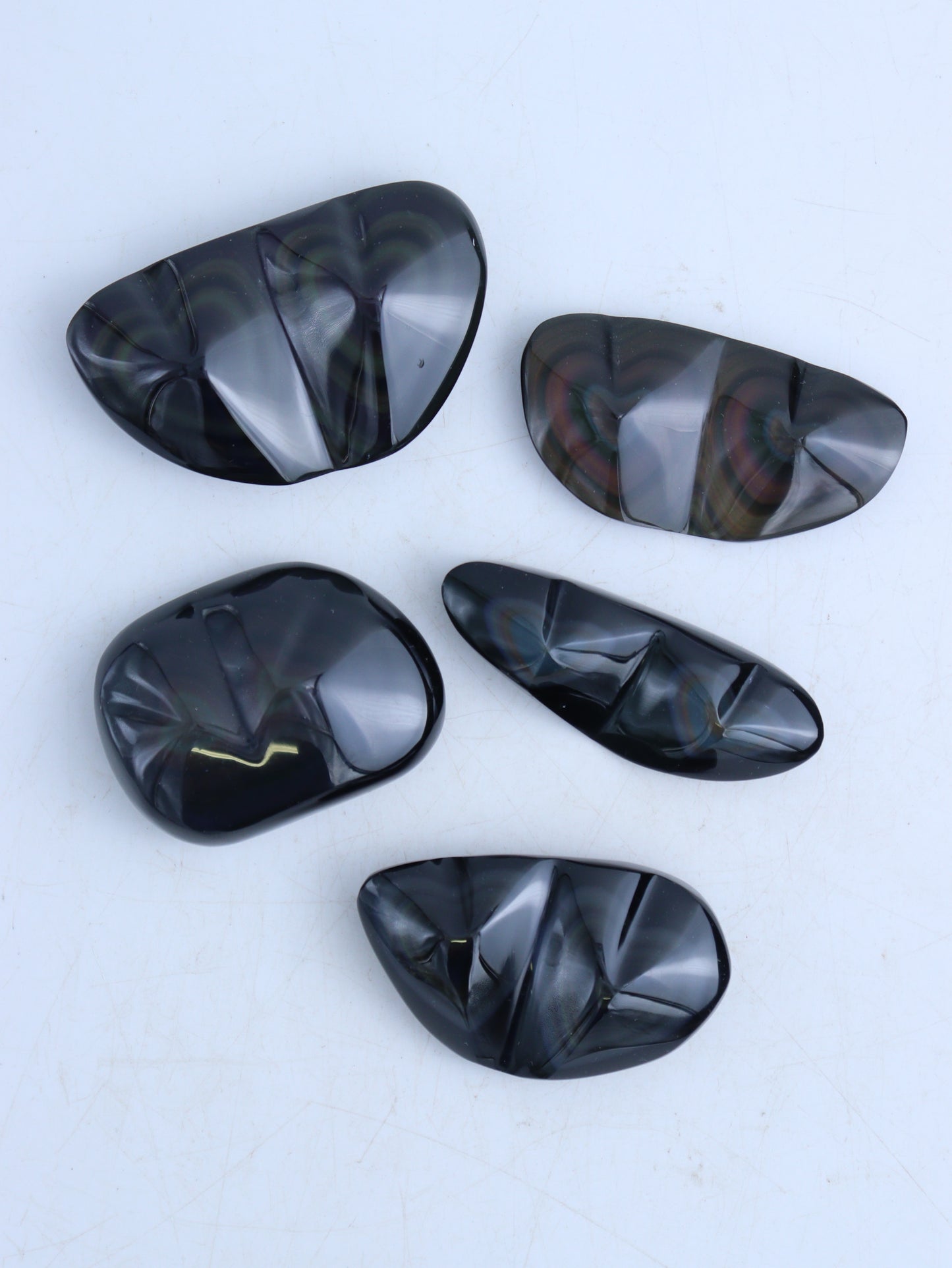 Rainbow Obsidian Double Hearts - Expert Wholesale and Supplier of Wholesale Crystals & Bulk Gemstones, ["Hearts","Mixed Carvings","Rainbow Obsidian"]