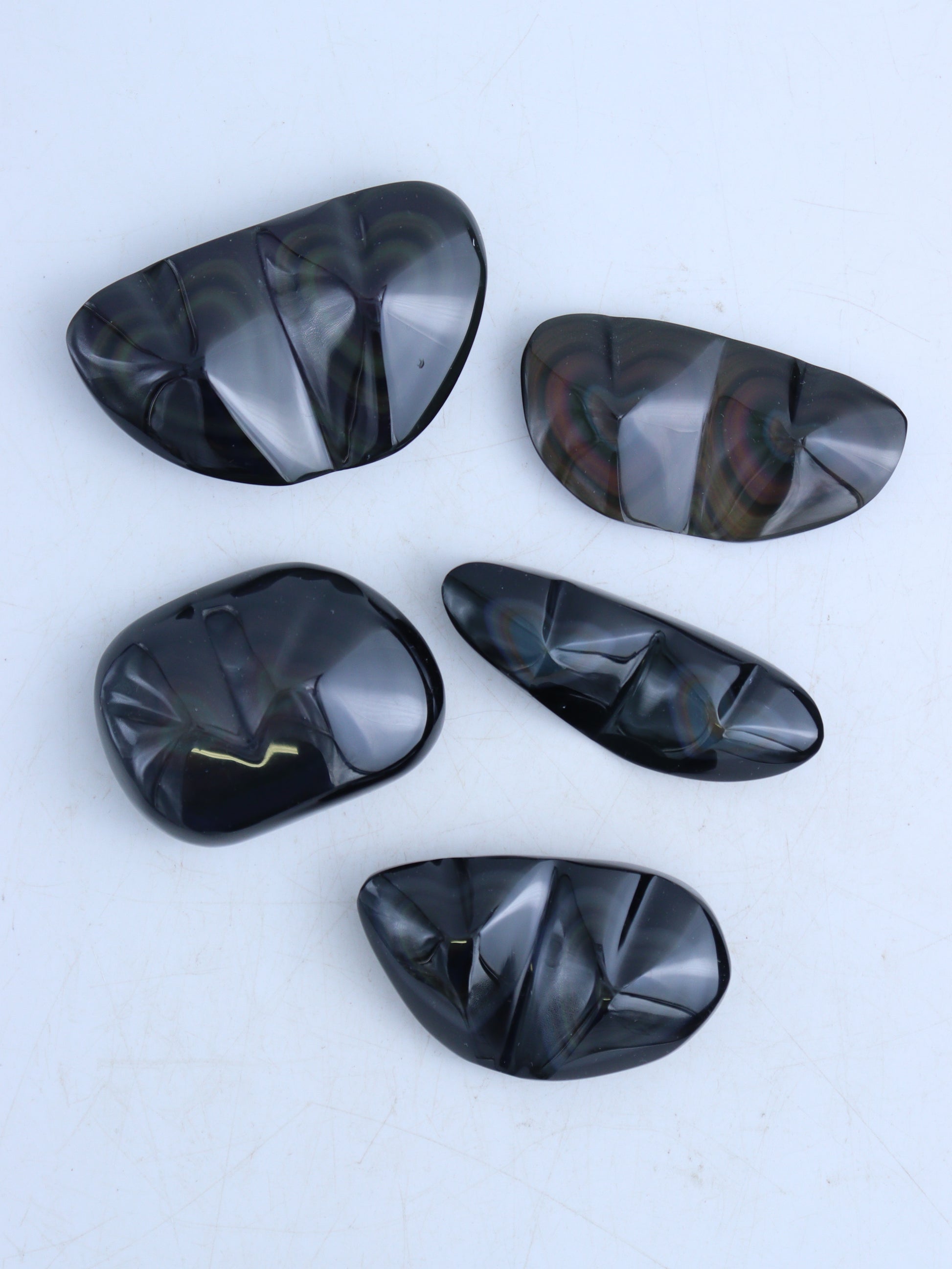 Rainbow Obsidian Double Hearts - Expert Wholesale and Supplier of Wholesale Crystals & Bulk Gemstones, ["Hearts","Mixed Carvings","Rainbow Obsidian"]