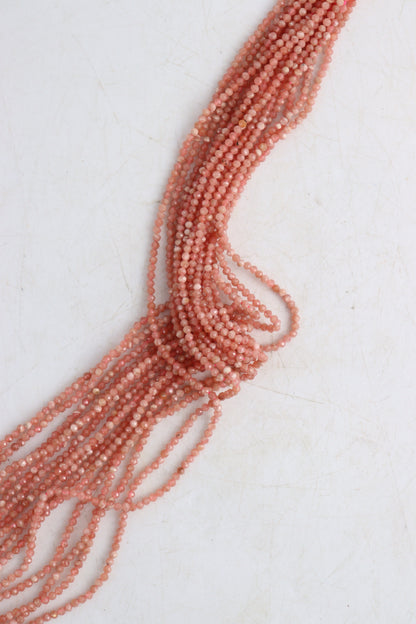 Rhodochrosite 3mm Faceted Beads