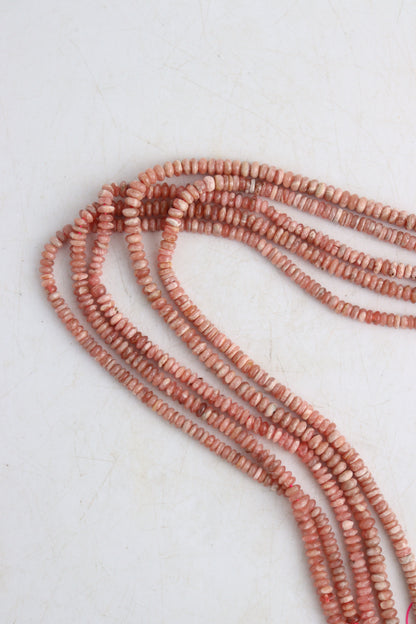 Rhodochrosite Flat 3mm Beads