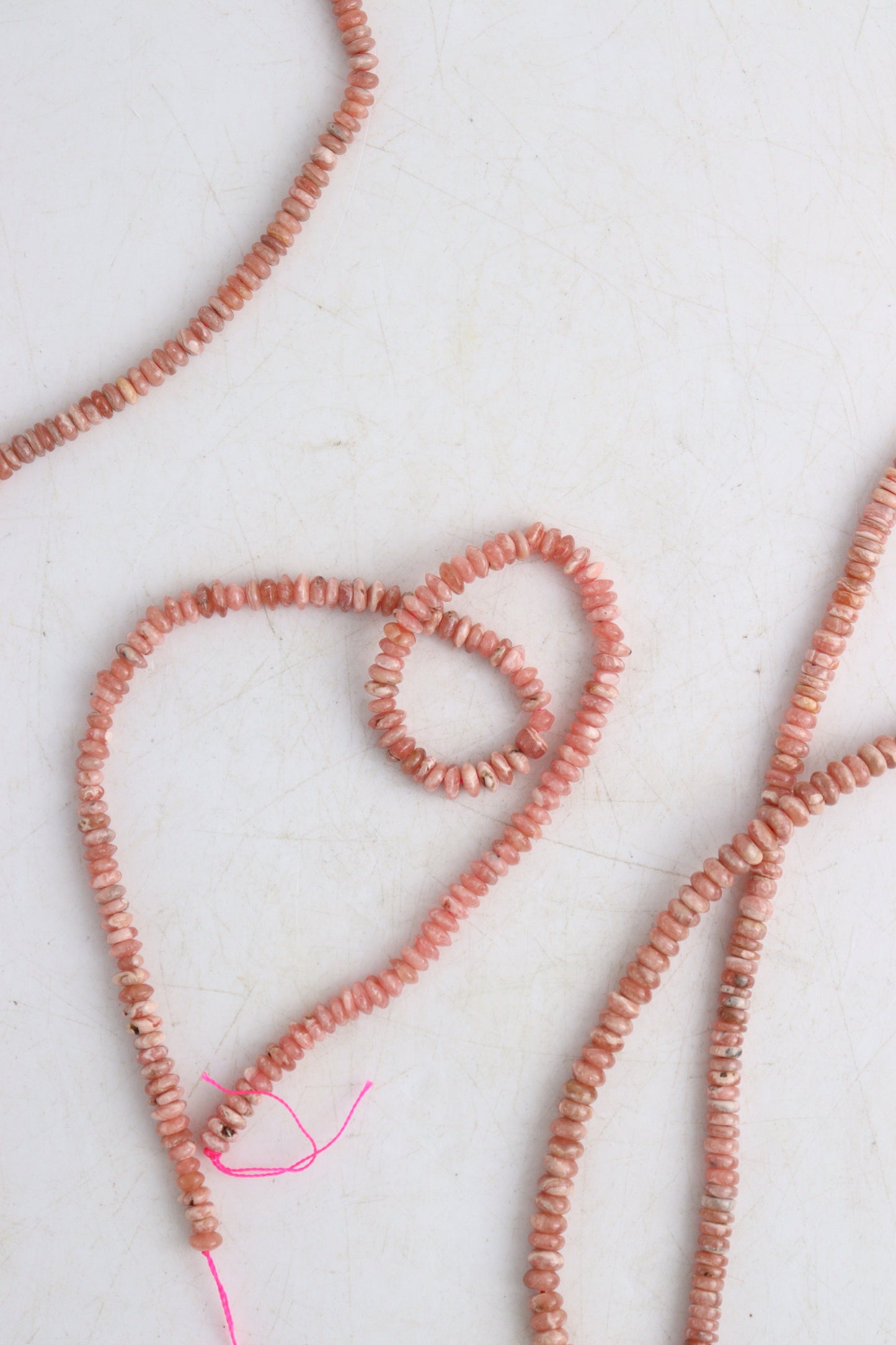 Rhodochrosite Flat 3mm Beads