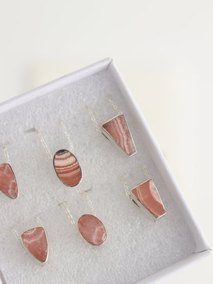 Sterling Silver Rhodochrosite Pendants Set of 6 - Expert Wholesale and Supplier of Wholesale Crystals & Bulk Gemstones, []