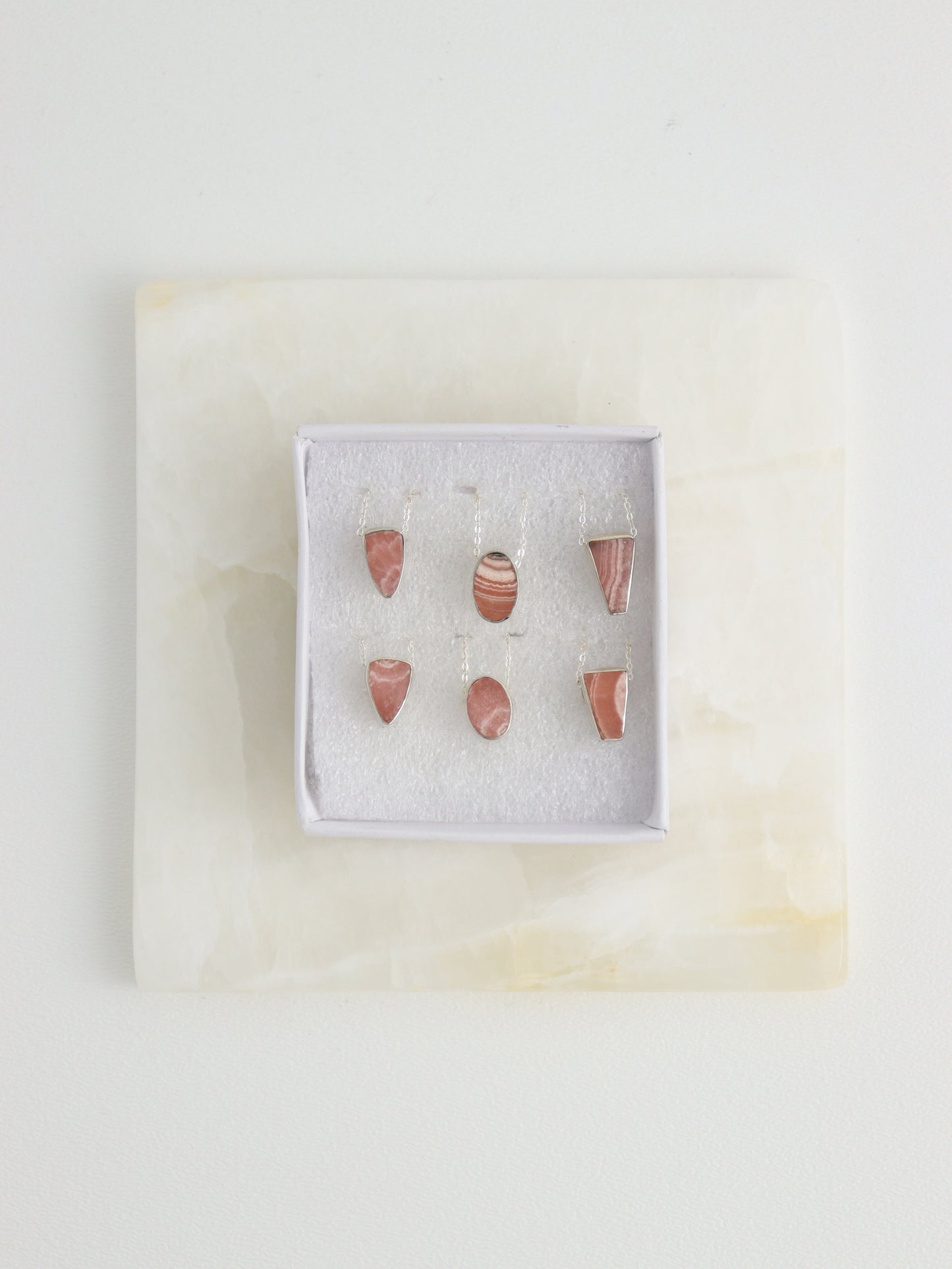 Sterling Silver Rhodochrosite Pendants Set of 6 - Expert Wholesale and Supplier of Wholesale Crystals & Bulk Gemstones, []