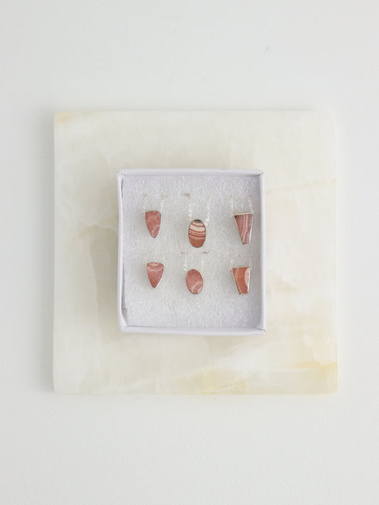 Sterling Silver Rhodochrosite Pendants Set of 6