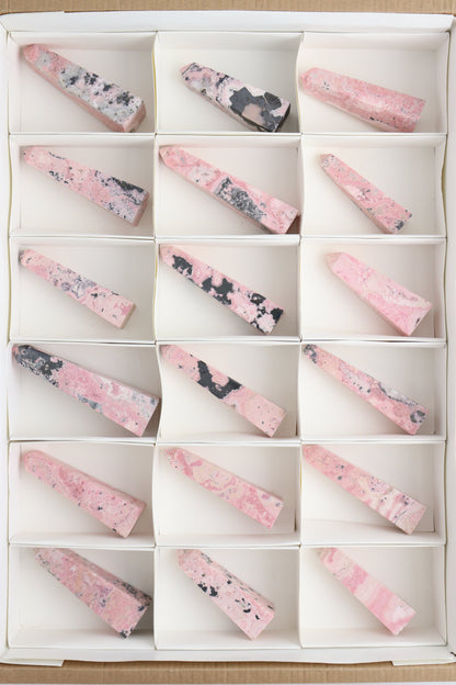 Rhodonite Towers Flat - Expert Supplier of Wholesale Crystals & Bulk Gemstones