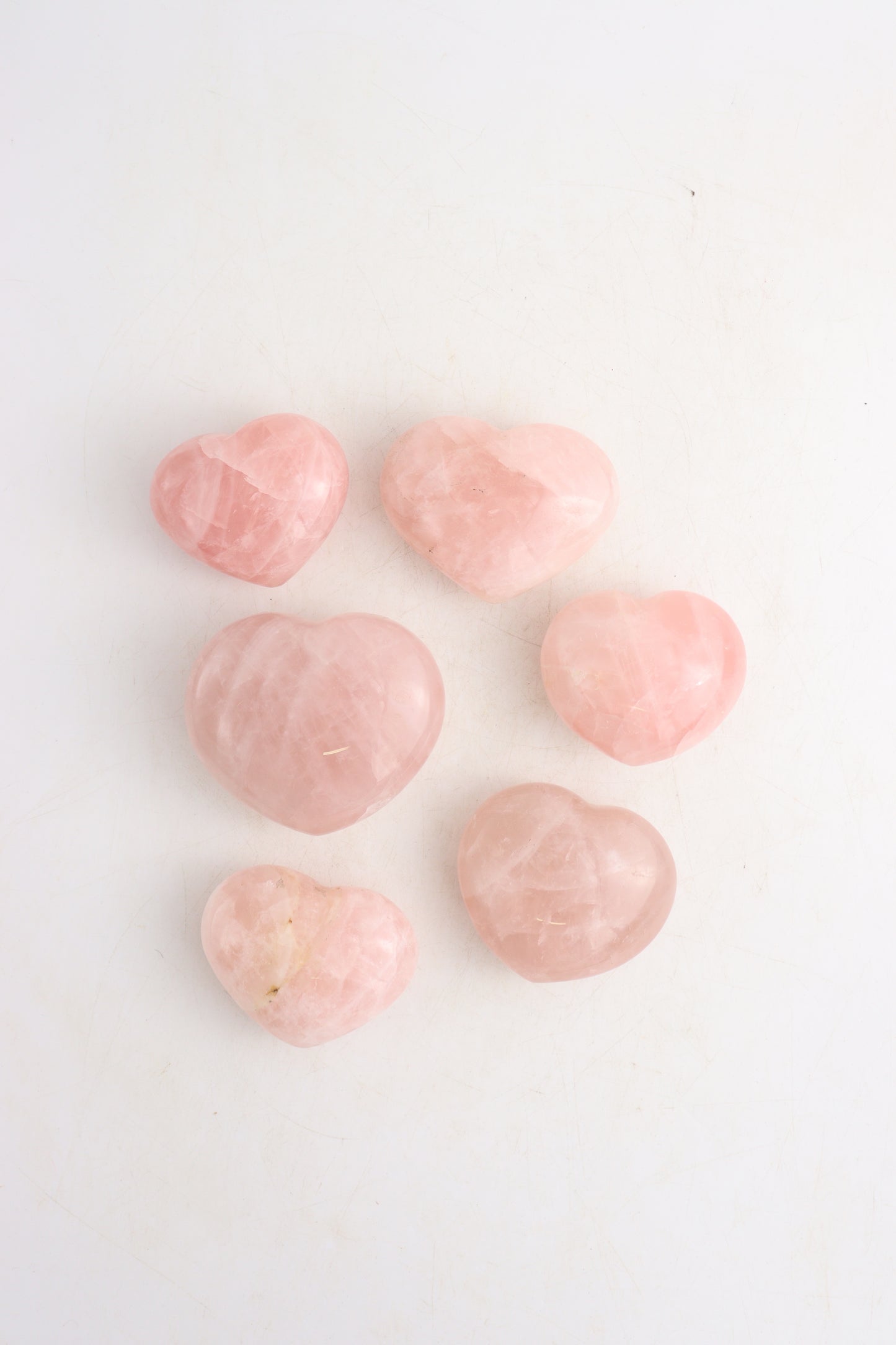 Rose Quartz Hearts Set of 6