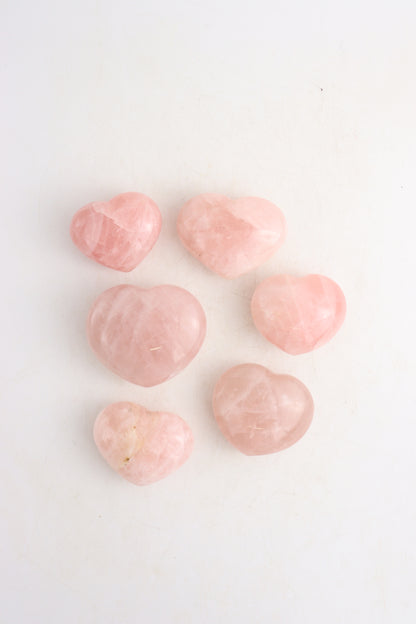 Rose Quartz Hearts Set of 6