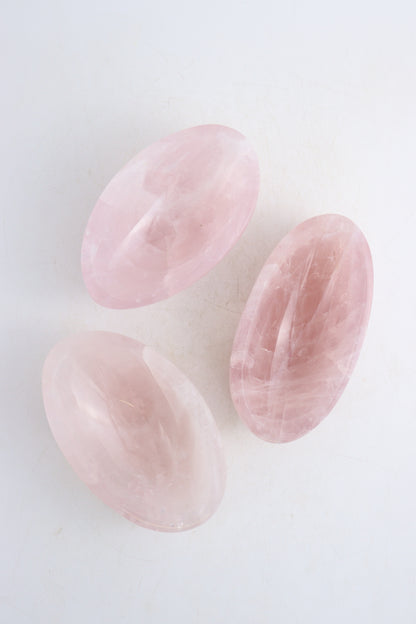 Rose Quartz Oval Bowls Set of 4 - Expert Supplier of Wholesale Crystals & Bulk Gemstones