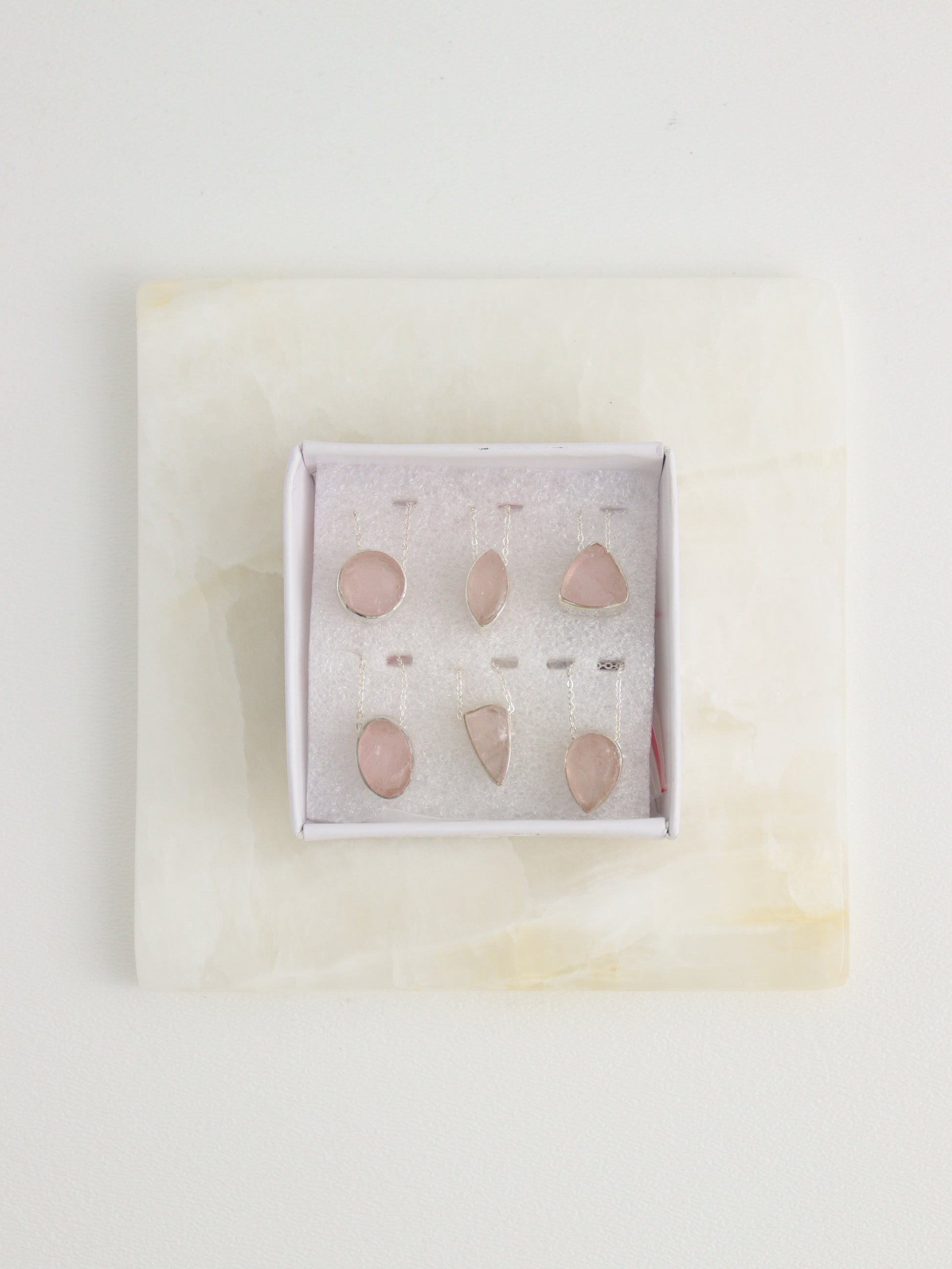Sterling Silver Rose Quartz Pendants Set of 6 - Expert Wholesale and Supplier of Wholesale Crystals & Bulk Gemstones, []