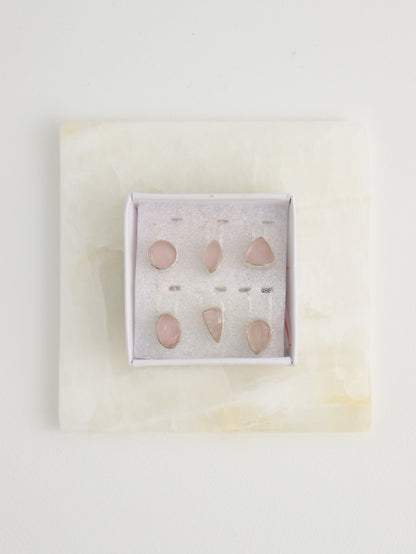 Sterling Silver Rose Quartz Pendants Set of 6 - Expert Wholesale and Supplier of Wholesale Crystals & Bulk Gemstones, []