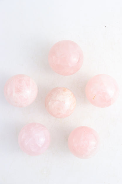 Rose Quartz Spheres Set of 6