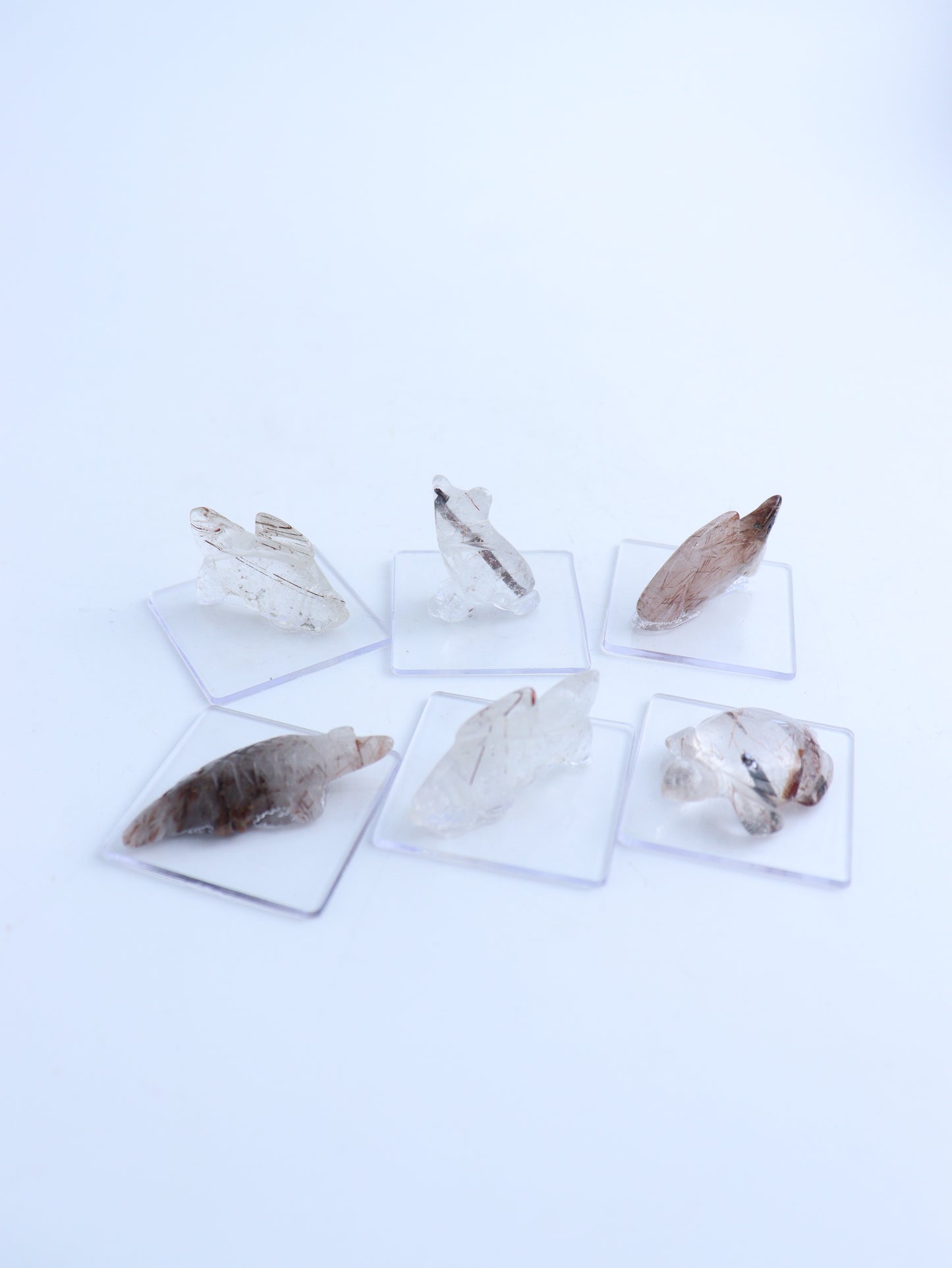 Rutilated Quartz Small Animal Carvings - Mi Esperanza Minerals