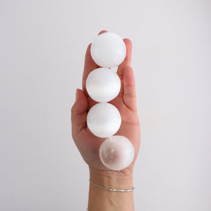 ONE Selenite/Satin Spar Small Sphere - Expert Wholesale and Supplier of Wholesale Crystals & Bulk Gemstones, ["Morocco","Selenite","Spheres"]