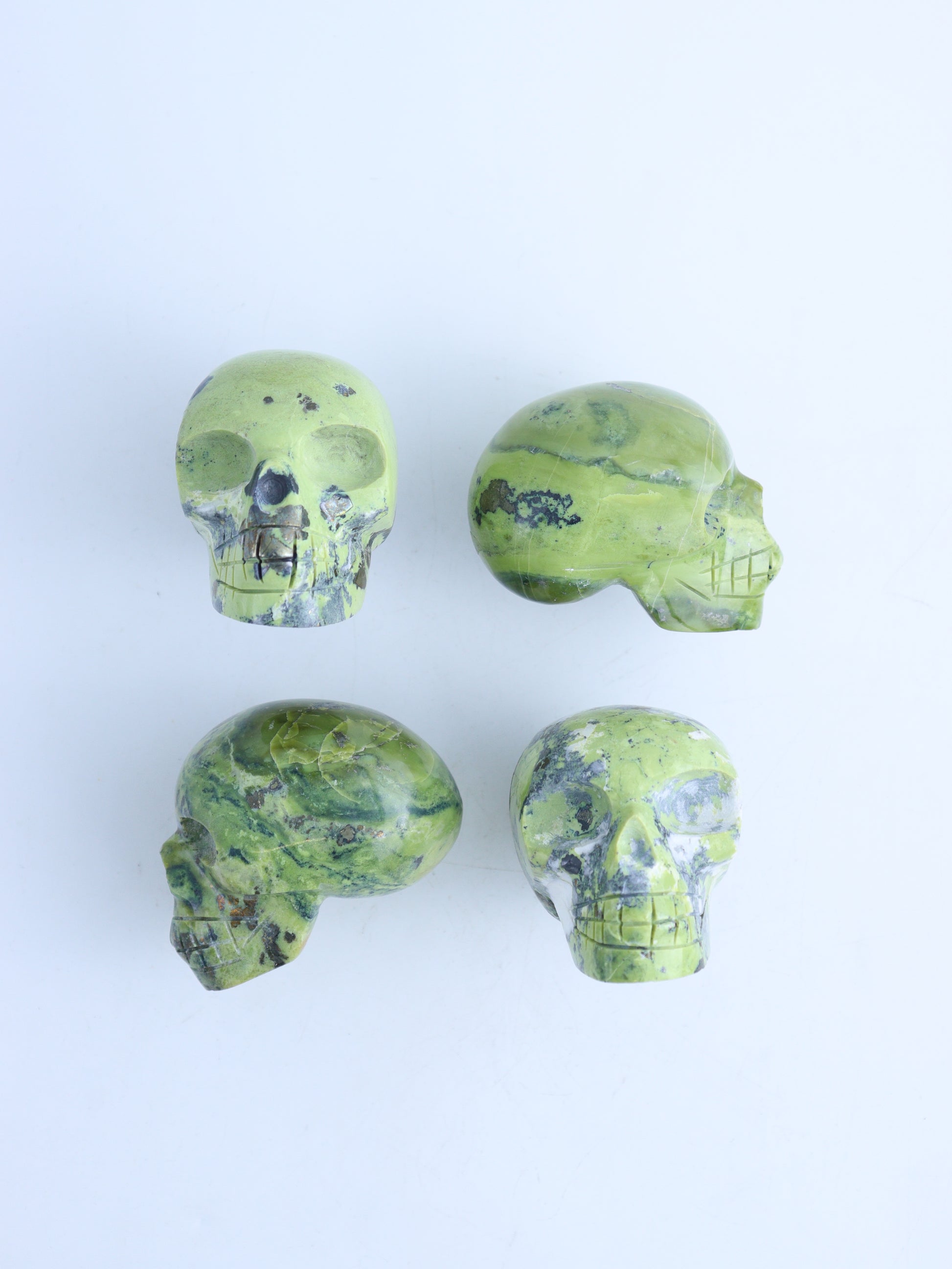 Serpentine Skulls - Expert Wholesale and Supplier of Wholesale Crystals & Bulk Gemstones, ["Mixed Carvings","serpentine"]