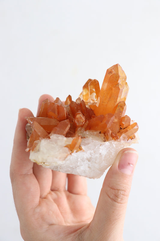 Tangerine Quartz Cluster Flat - Mi Esperanza Minerals