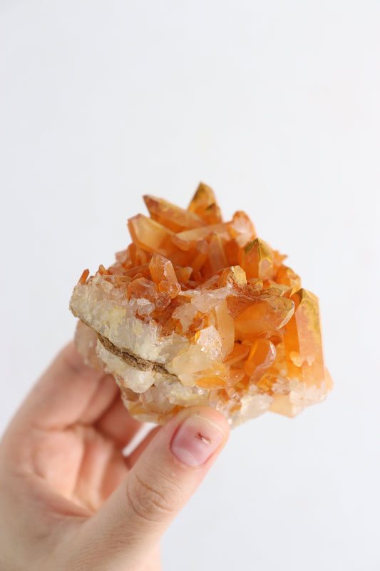 Tangerine Quartz Cluster Flat - Mi Esperanza Minerals