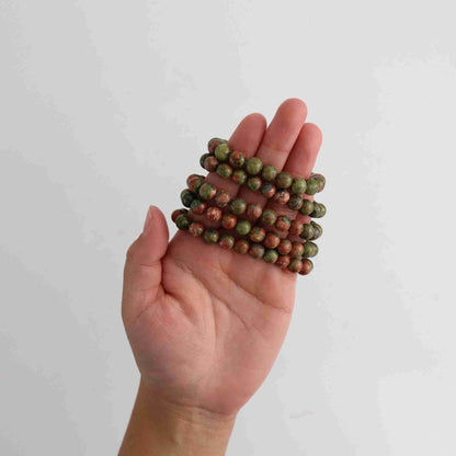 Unakite Bracelet Set of 5