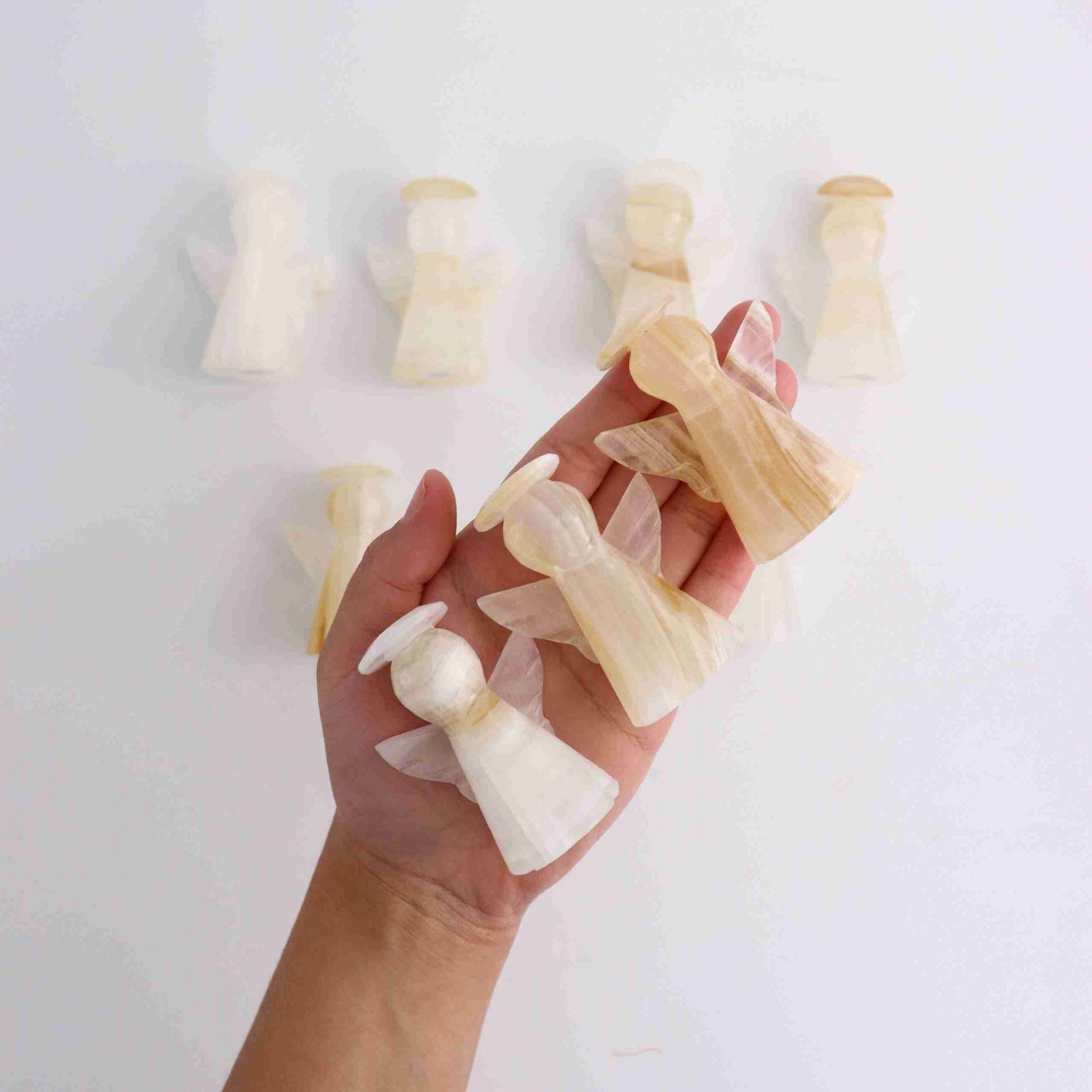 ONE White Onyx Angels - Expert Wholesale and Supplier of Wholesale Crystals & Bulk Gemstones, ["Mexico","Mixed Carvings","Onyx"]