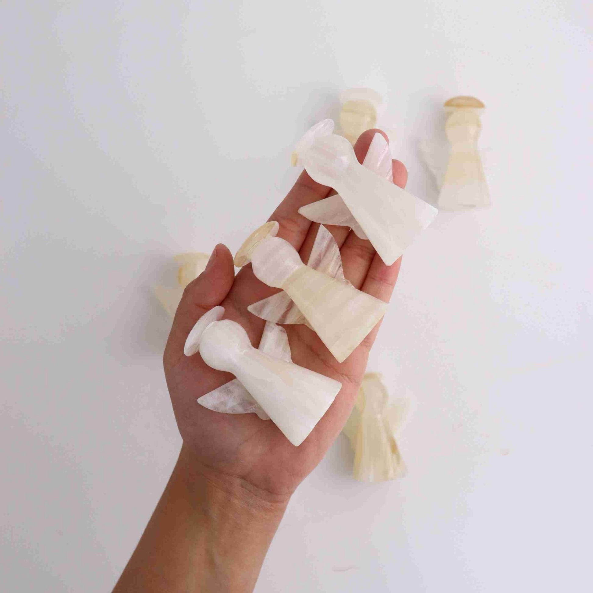 ONE White Onyx Angels - Expert Wholesale and Supplier of Wholesale Crystals & Bulk Gemstones, ["Mexico","Mixed Carvings","Onyx"]