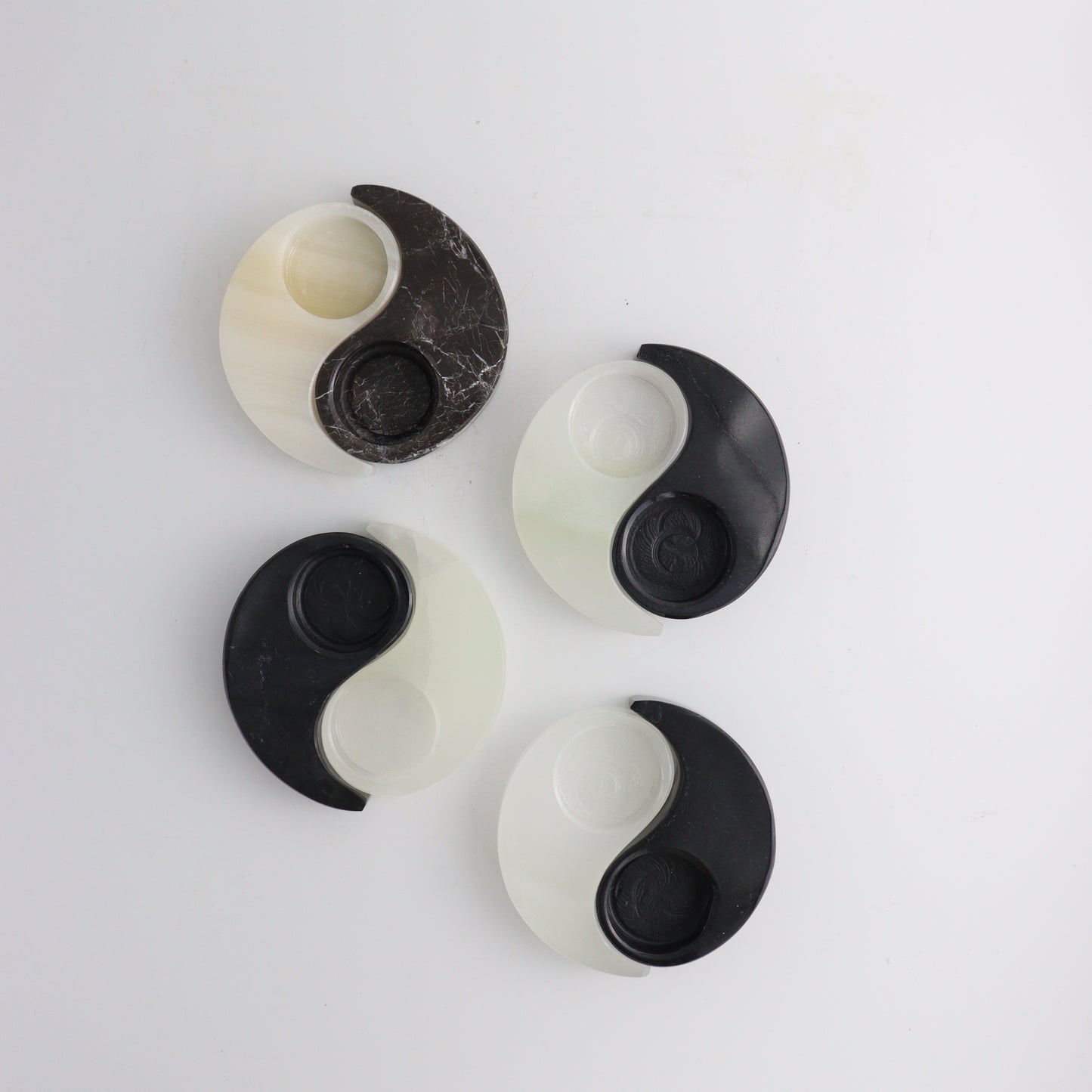 Onyx/Marble Ying Yang Candle Holder - Expert Wholesale and Supplier of Wholesale Crystals & Bulk Gemstones, ["Candle Holder","Marble","Mexico","onyx"]