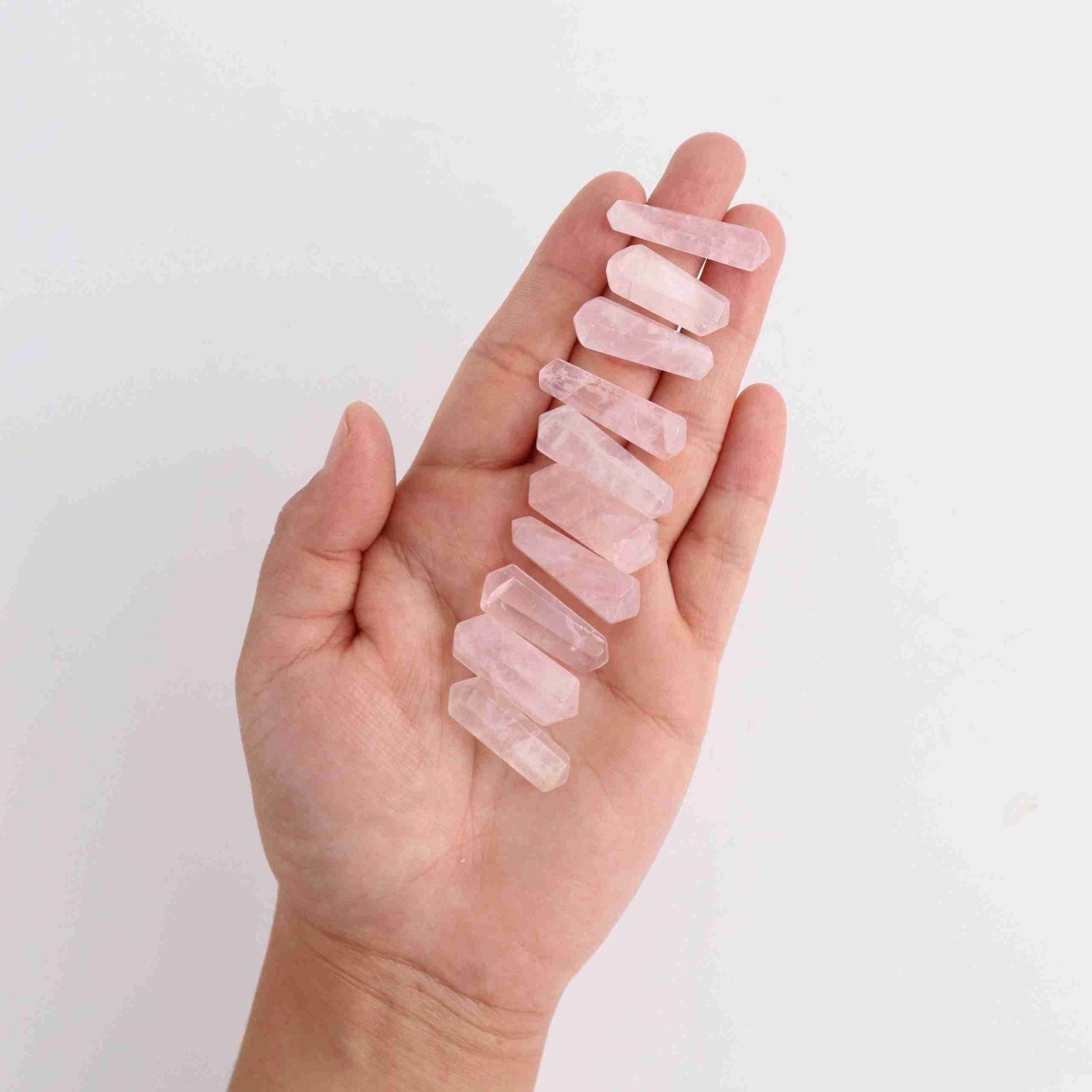 Mini Rose Quartz DT 10pc - Expert Vendor of Wholesale Crystals