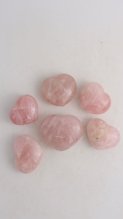 Rose Quartz Hearts Set of 6