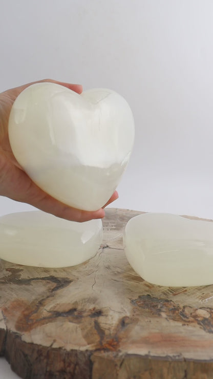 White Onyx Hearts