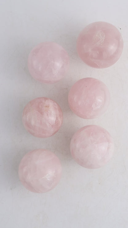 Rose Quartz Spheres Set of 6