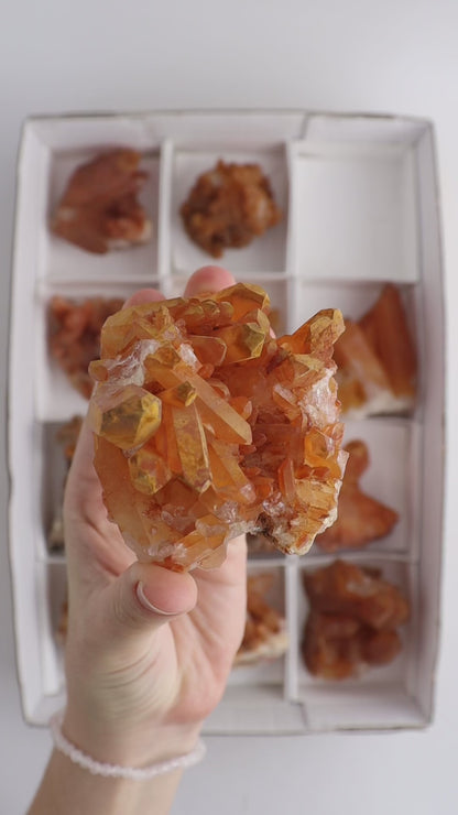 Tangerine Quartz Crystal Cluster Flat