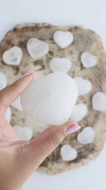 Clear Quartz Hearts