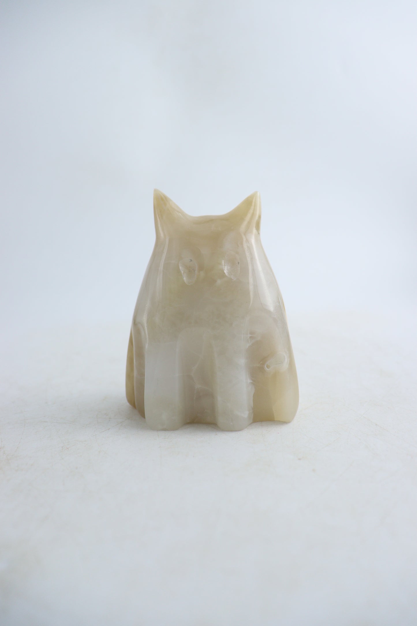 *Halloween* White Onyx Kitty Ghost Set of 3