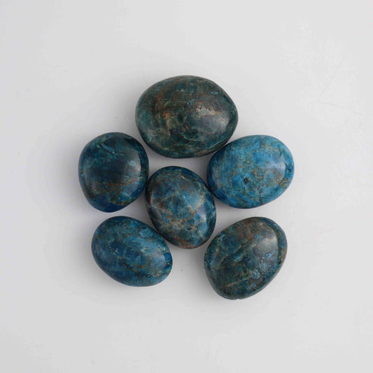 1kg Blue Apatite Palm Stones - Mi Esperanza Minerals