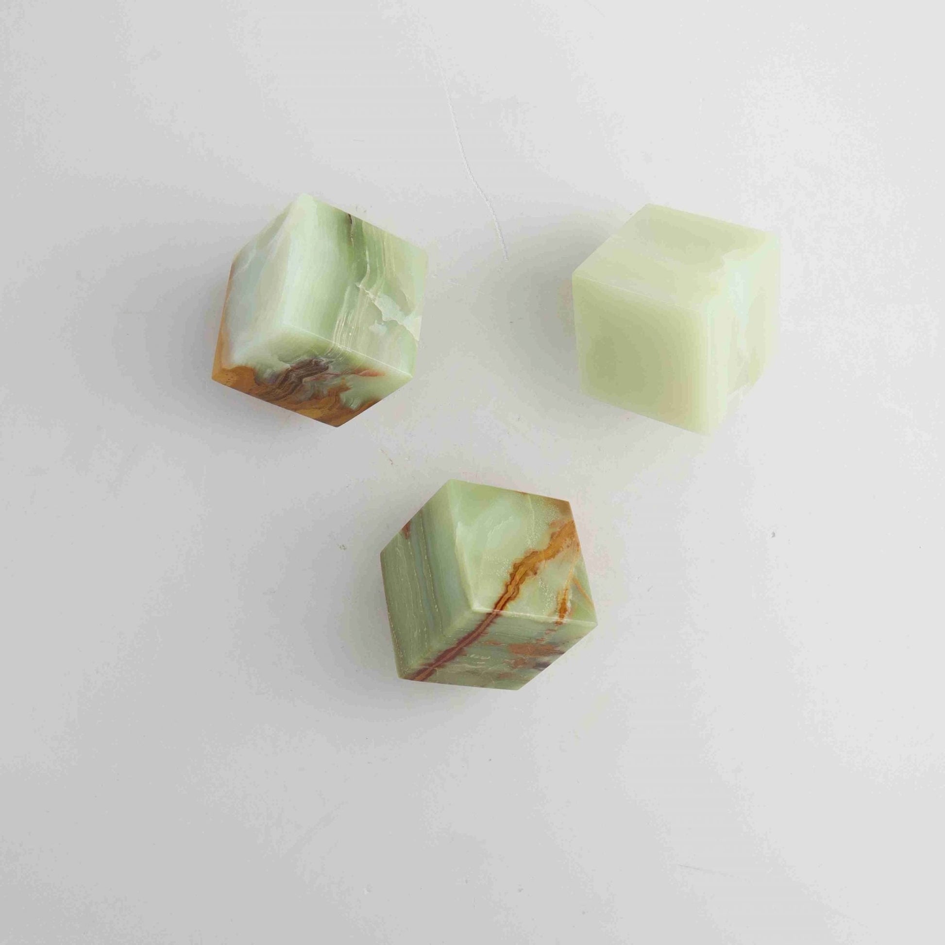 2.5in Green Onyx Floating Cube - Mi Esperanza Minerals