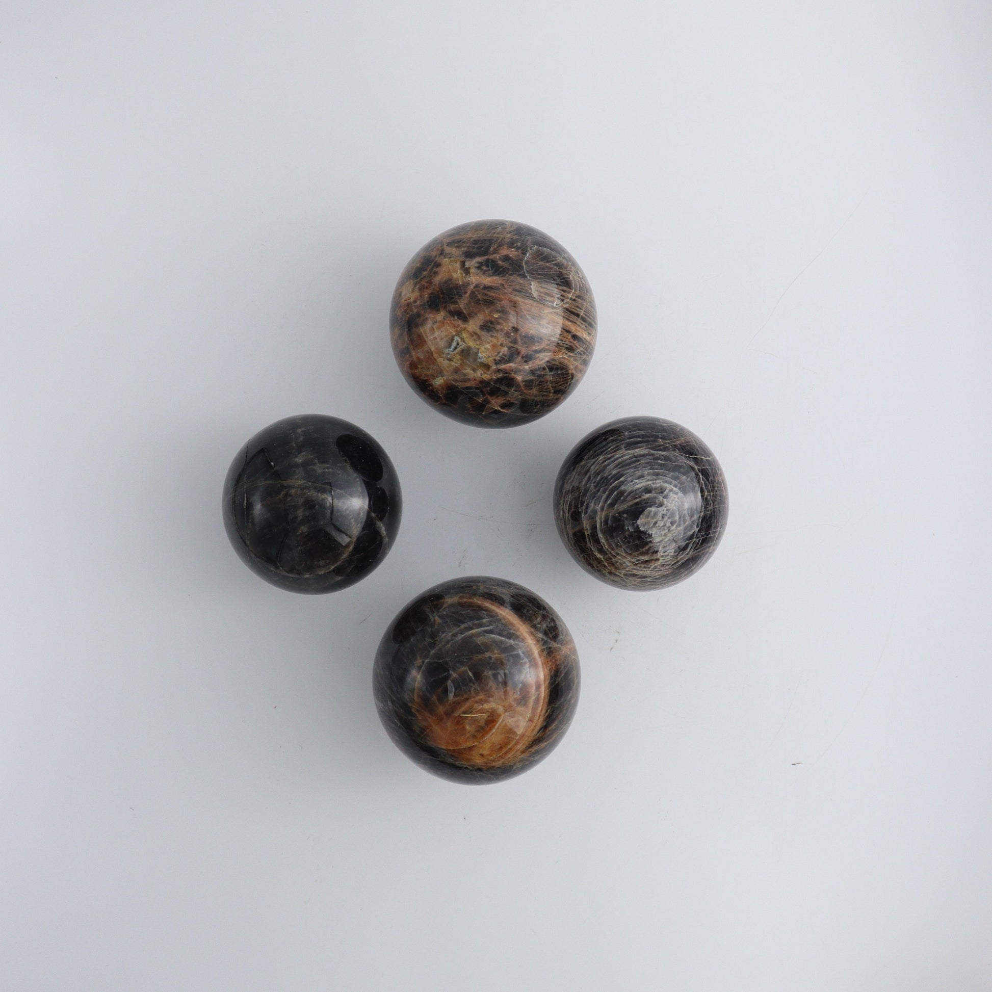 Black Moonstone Spheres C - Expert Wholesale and Supplier of Wholesale Crystals & Bulk Gemstones, ["Black Moonstone","Madagascar","Spheres"]