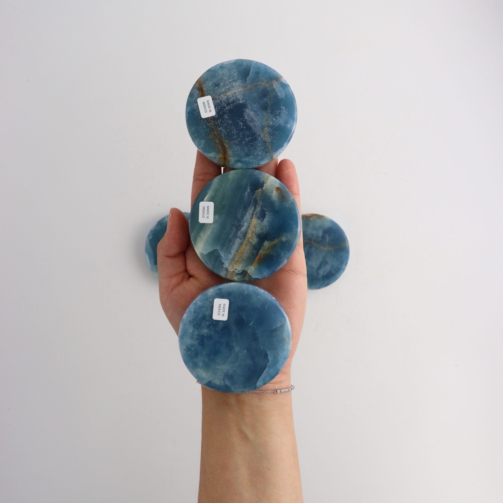 Blue Onyx Discs - Expert Wholesale and Supplier of Wholesale Crystals & Bulk Gemstones, ["Mexico","Onyx","Slices and Slabs"]