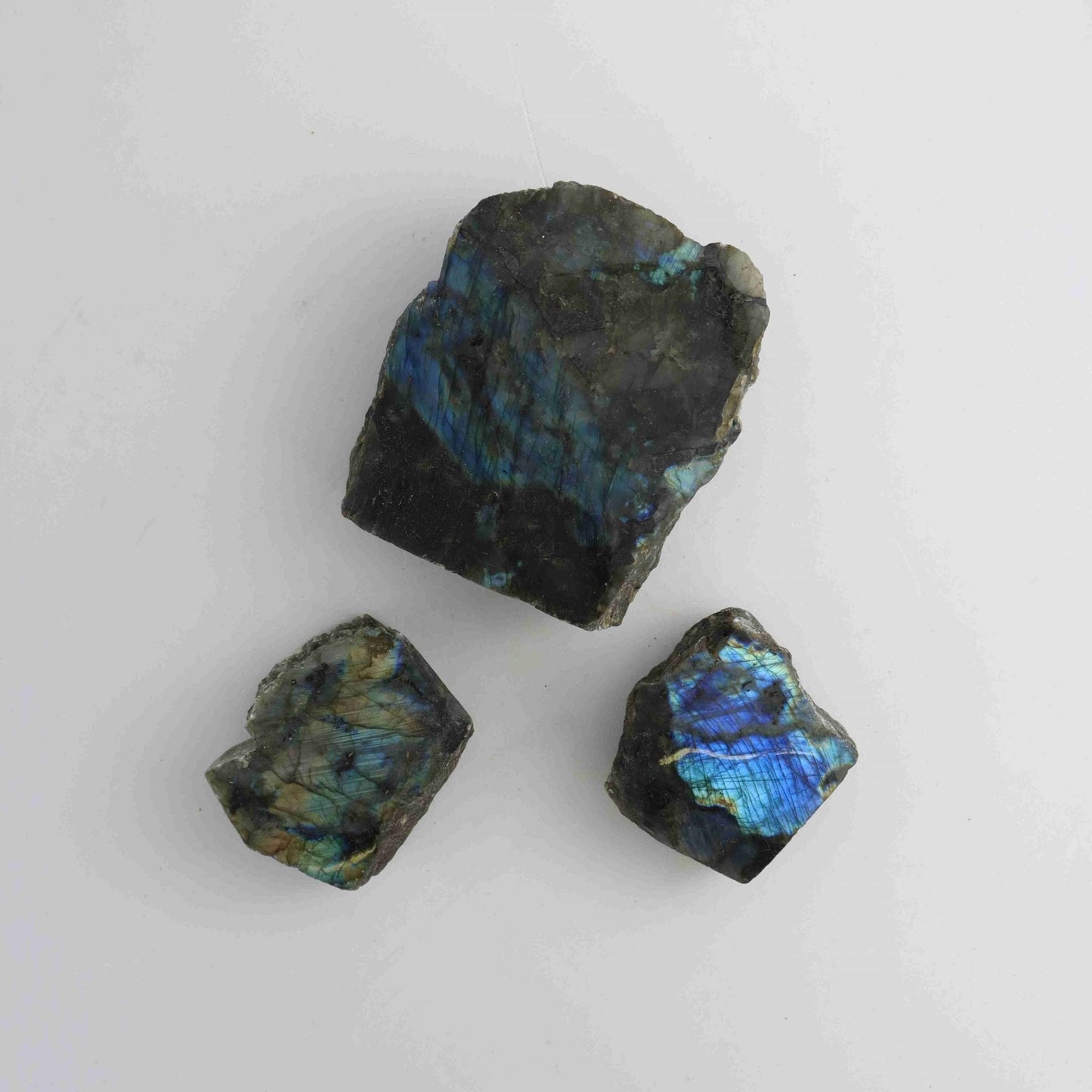 Face Polished Labradorite Set of 3 - Expert Wholesale and Supplier of Wholesale Crystals & Bulk Gemstones, ["Face Polished","Labradorite","Madagascar"]