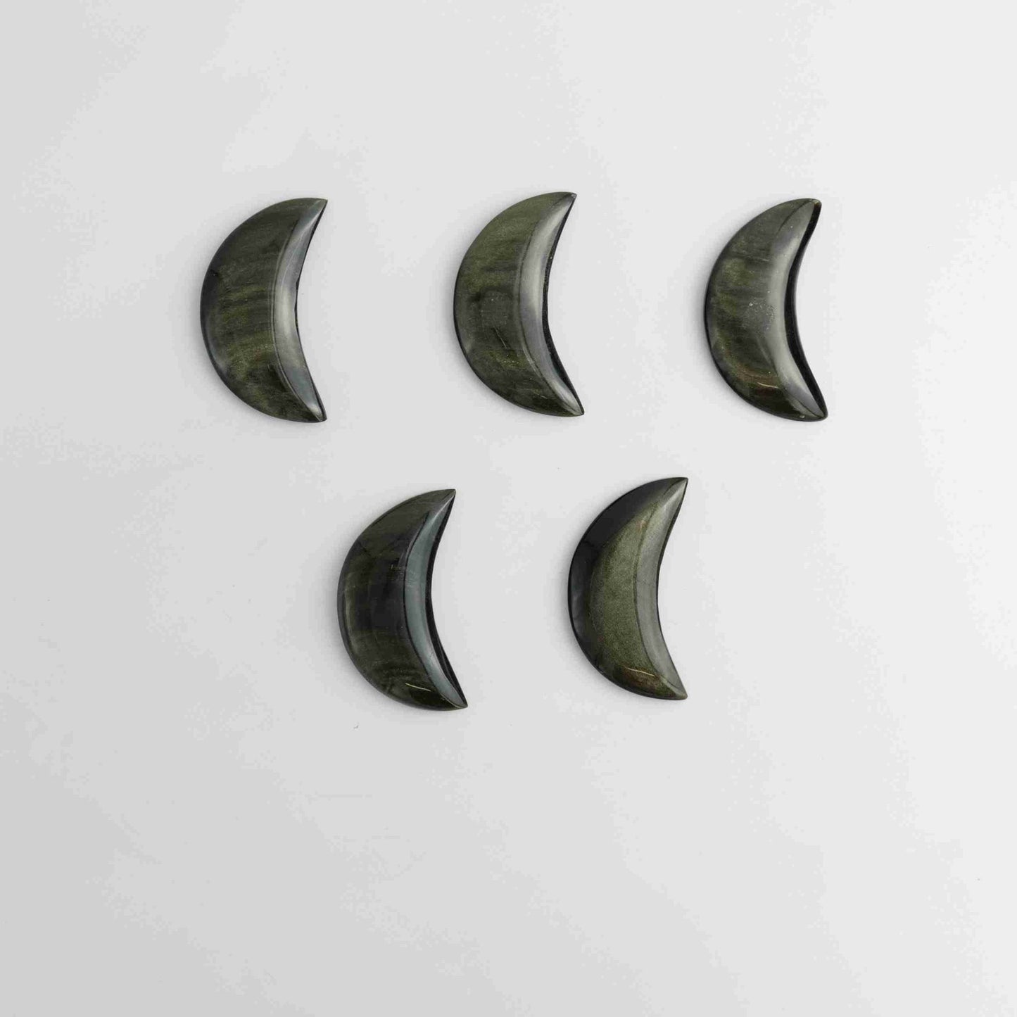 Gold Sheen Obsidian Moon Small - Expert Wholesale and Supplier of Wholesale Crystals & Bulk Gemstones, ["Gold Sheen Obsidian","Mexico","Mixed Carvings"]