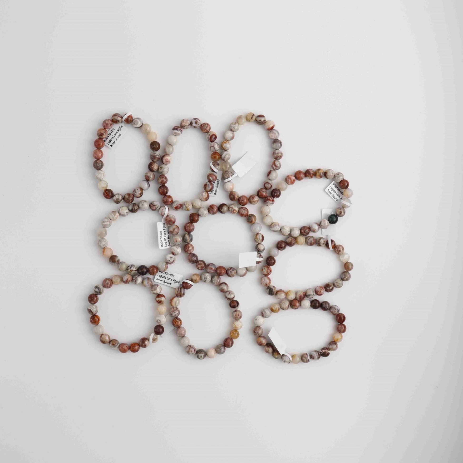 Laguna Lace Agate Bracelet Set of 10 - Expert Wholesale and Supplier of Wholesale Crystals & Bulk Gemstones, ["Bracelet","Jewelry","Mexico"]