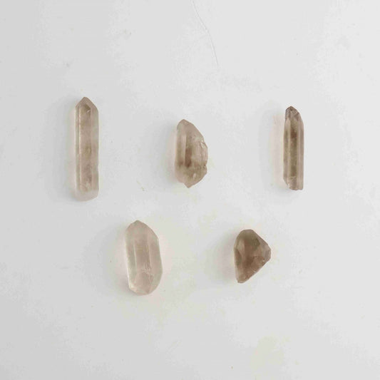 Light Smoky Quartz 5 Pieces - Mi Esperanza Minerals