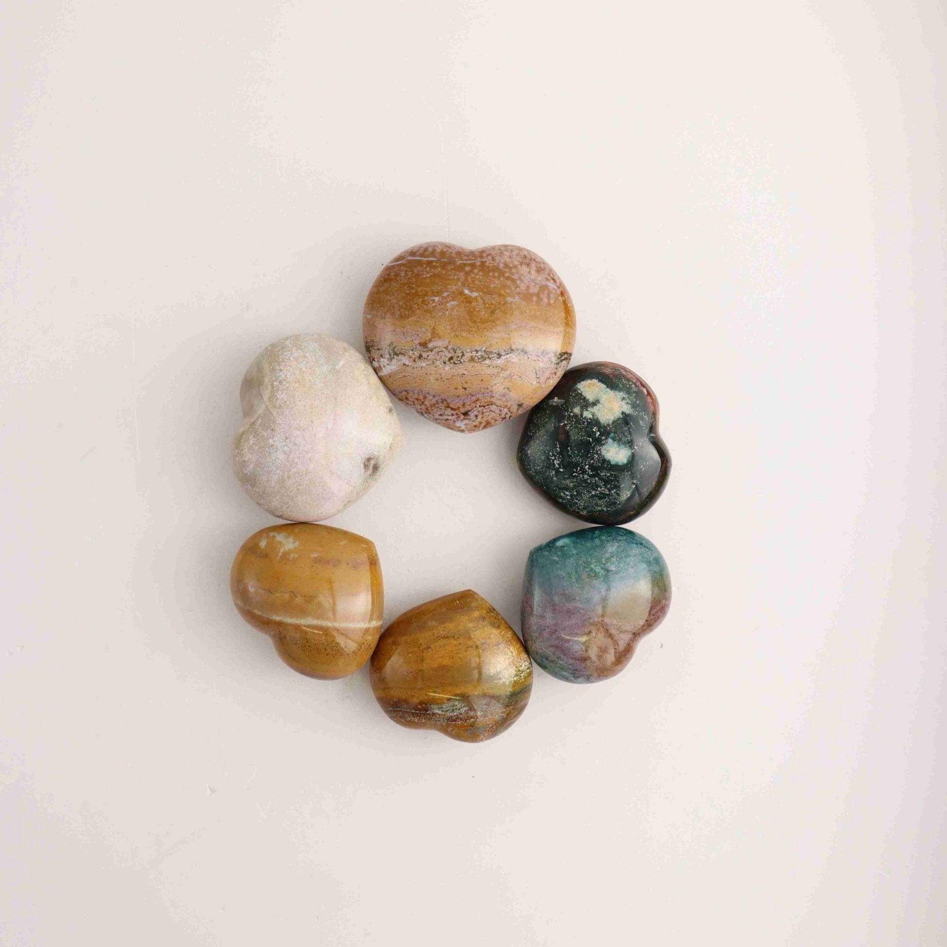 Ocean Jasper Heart Set - Mi Esperanza Minerals