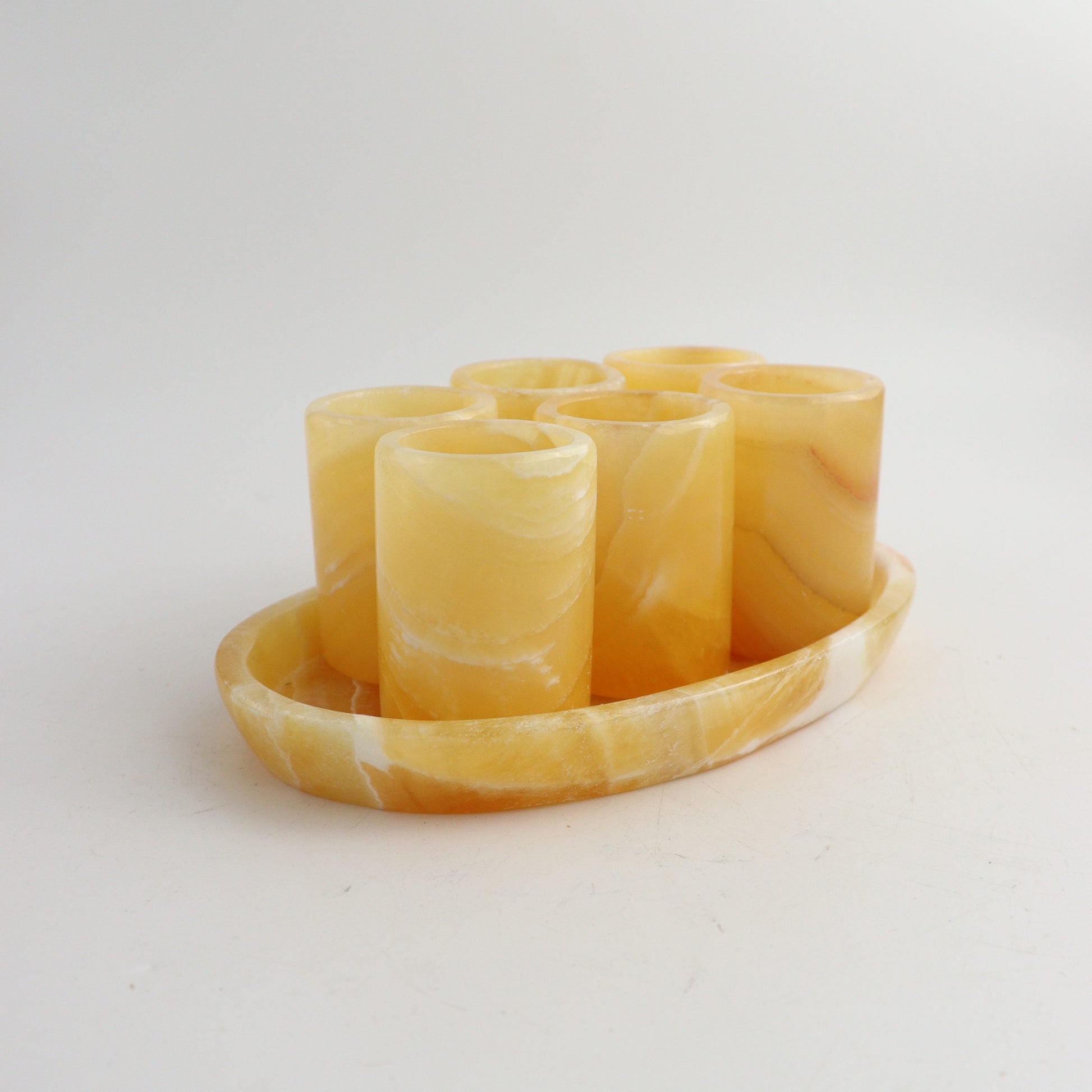 Orange Onyx Shot Glass Set of 6 - Expert Wholesale and Supplier of Wholesale Crystals & Bulk Gemstones, ["Accessories","Mexico","Onyx"]