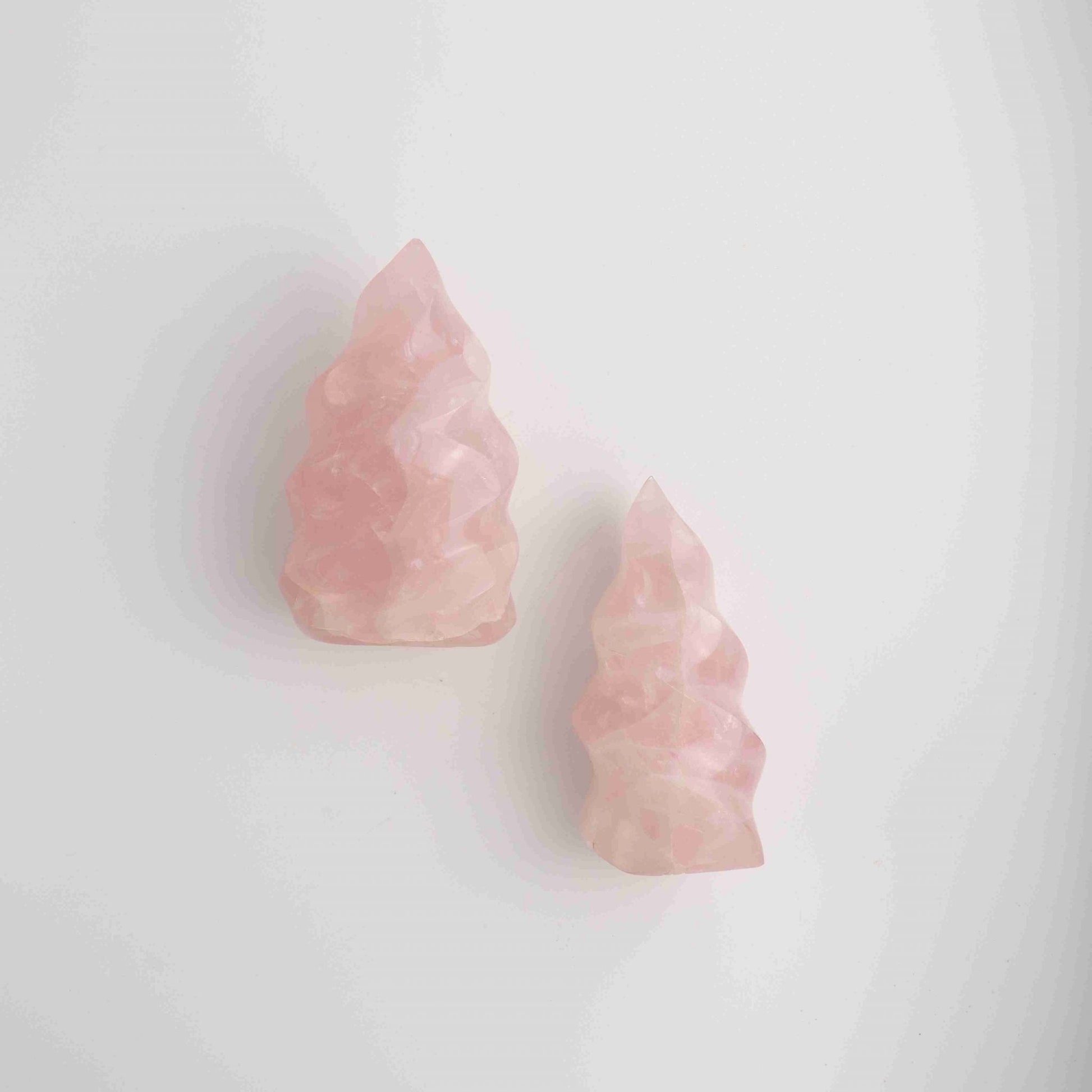 Rose Quartz Flames - Expert Wholesale and Supplier of Wholesale Crystals & Bulk Gemstones, ["Madagascar","Mixed Carvings","Quartz"]