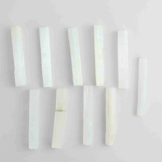 ONE Selenite/Satin Spar 10cm Stick - Expert Wholesale and Supplier of Wholesale Crystals & Bulk Gemstones, ["Morocco","Selenite","Shapes"]
